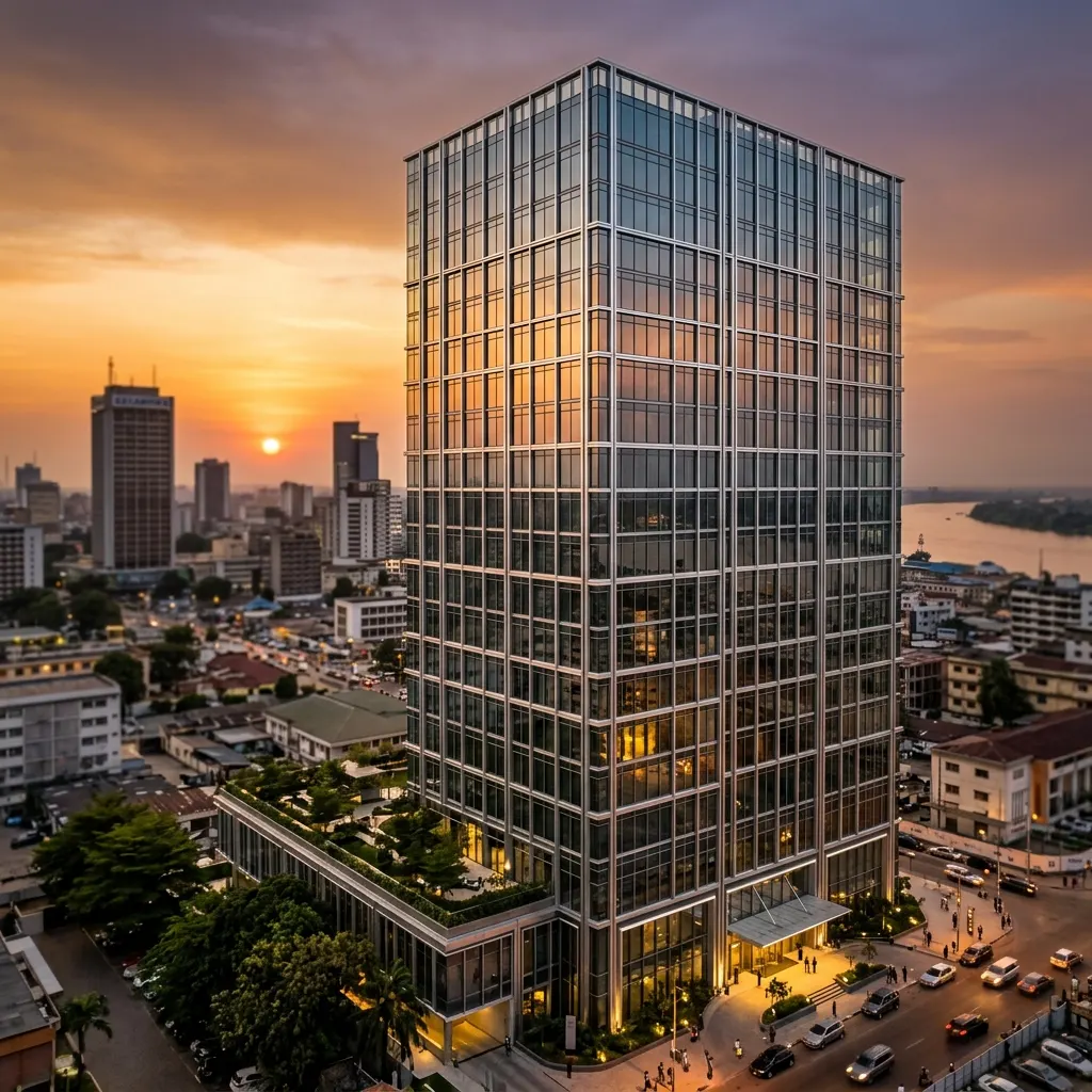 Bâtiment façade aluminium Kinshasa